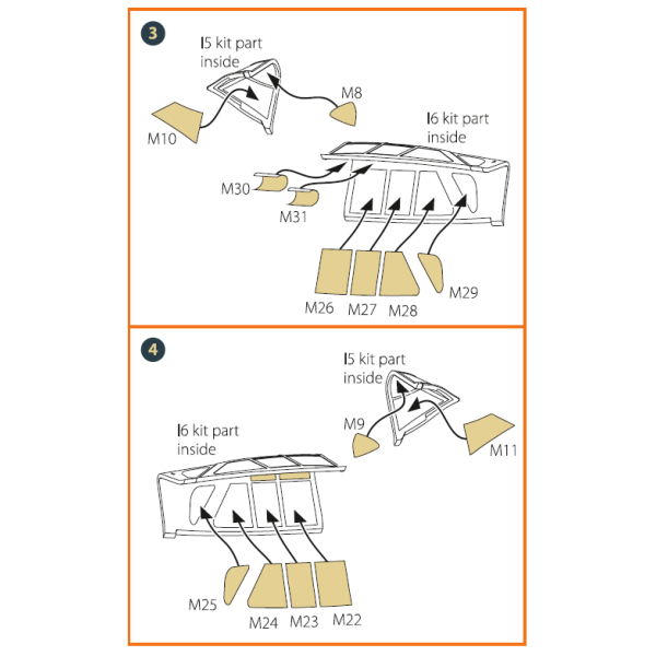 P-47B Thunderbolt double-sided painting mask on "yellow kabuki paper" for Dora Wings kit 1/48 ClearProp CPA48039