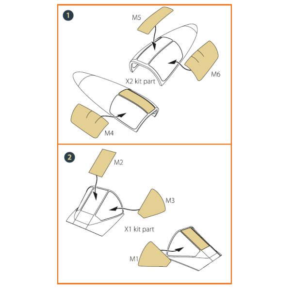 A2D-1 Skyshark painting mask on "yellow kabuki paper" for CP kit 1/48 ClearProp CPA48041