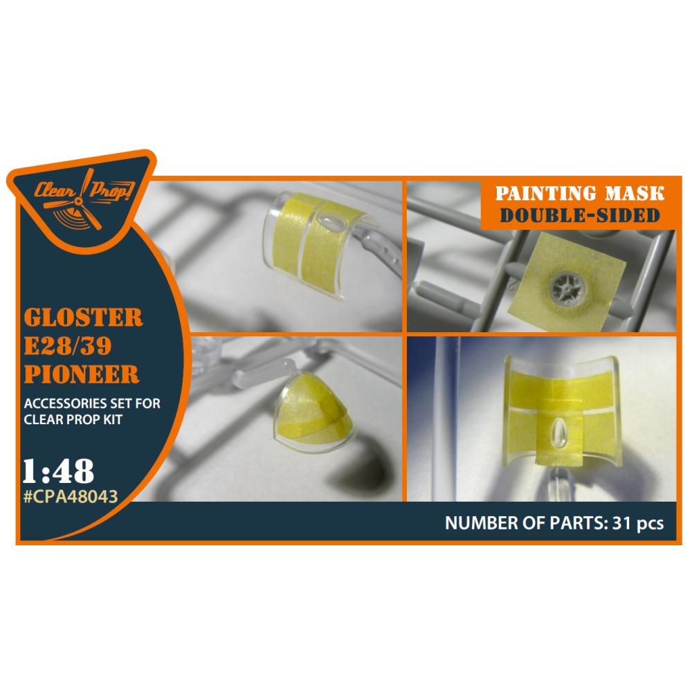 Gloster E28/39 Pioneer double-sided painting mask for CP kit (4823) 1/48 ClearProp CPA48043