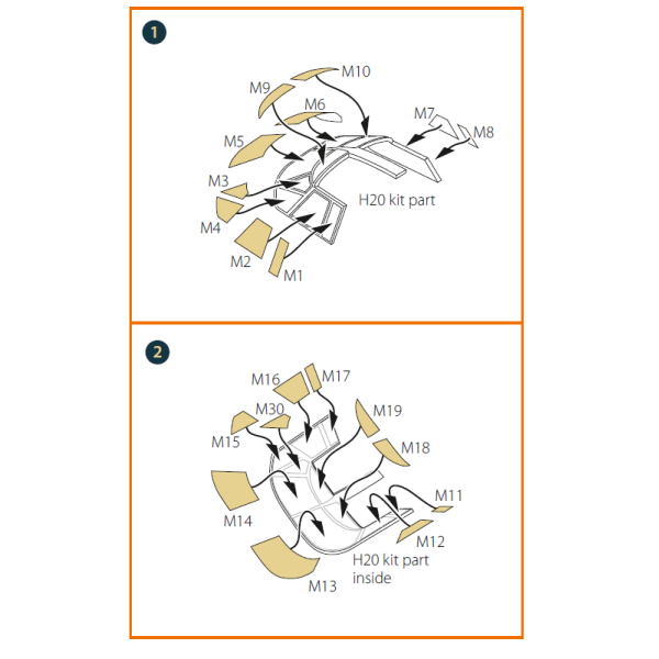 B-26B double-sided painting mask for ICM kit "yellow kabuki paper" 1/48 ClearProp CPA48048
