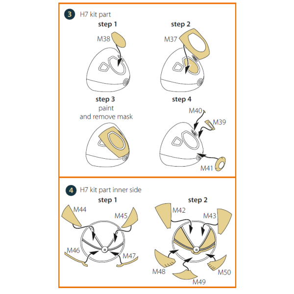 B-26B double-sided painting mask for ICM kit "yellow kabuki paper" 1/48 ClearProp CPA48048