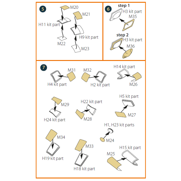 B-26B double-sided painting mask for ICM kit "yellow kabuki paper" 1/48 ClearProp CPA48048