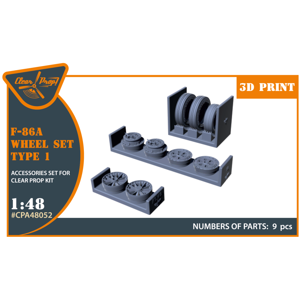 F-86A wheel set type 1 1/48 ClearProp CPA48052