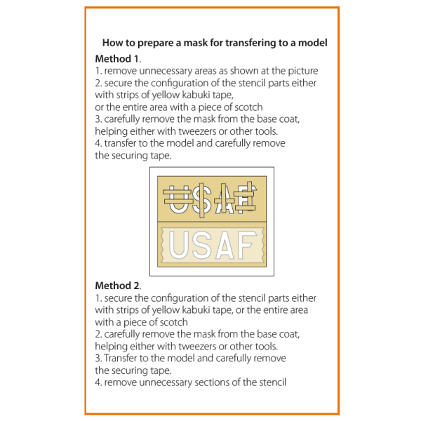 F-86A pre-cut patterns for numbers and letteringpainting for CP kit "yellow kabuki paper" 1/48 ClearProp CPA48068