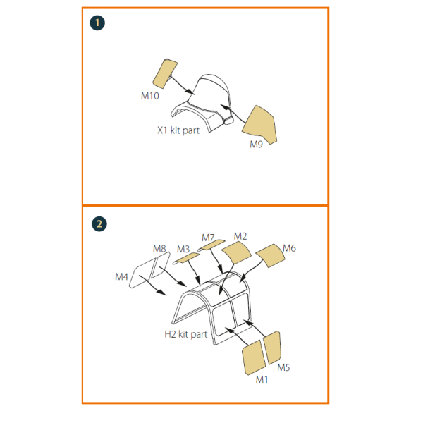 Hawk H-75M painting mask for CP kit (4806) 1/48 ClearProp CPA48076