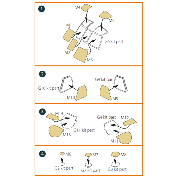 UH-60A, MH-60L  painting mask for ICM kit "yellow kabuki paper" 1/48 ClearProp CPA48095