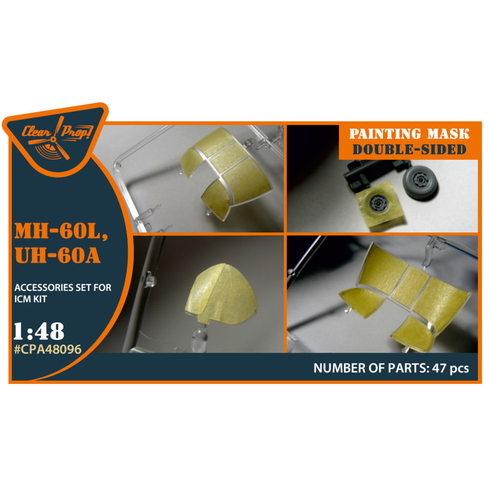 UH-60A, MH-60L  double-sided painting mask for ICM kit "yellow kabuki paper" 1/48 ClearProp CPA48096