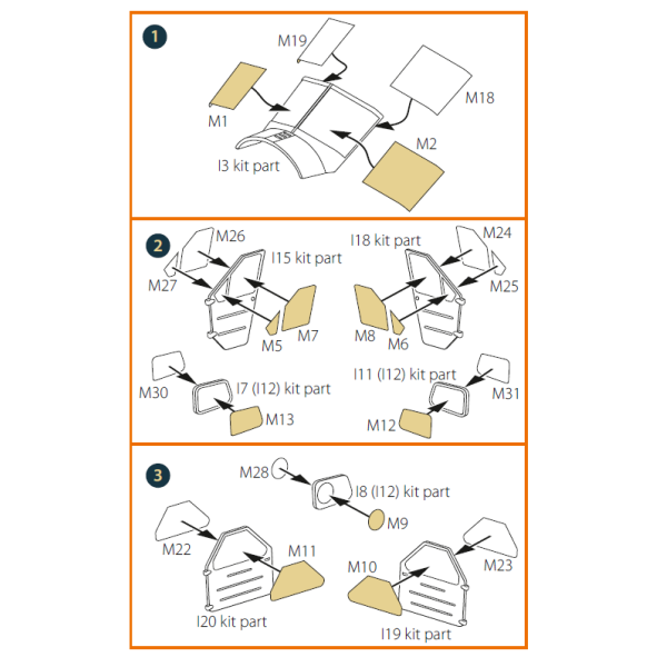 DHC-2 Beaver double-sided painting mask on "yellow kabuki paper" for Dora Wings kit 1/48 ClearProp CPA48103