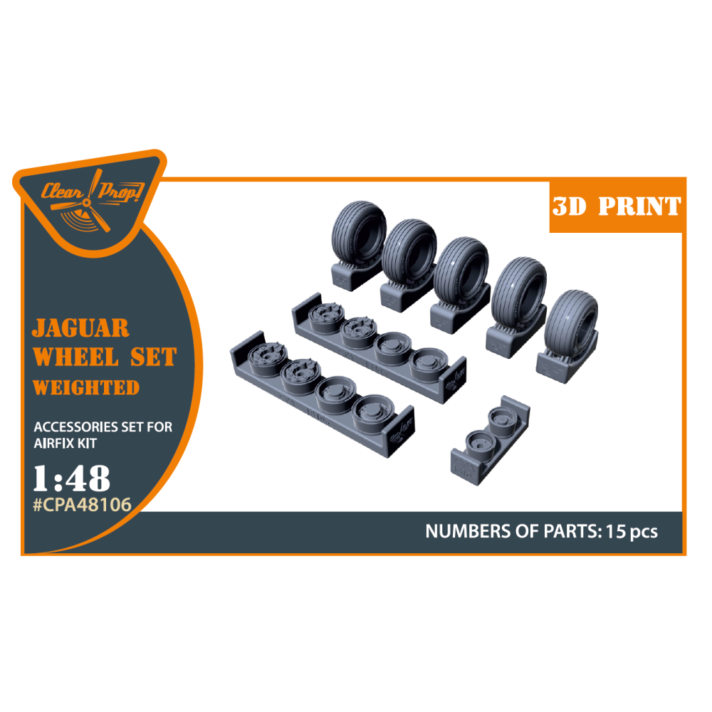 Jaguar Wheels set (weighted) for Airfix kit 1/48 ClearProp CPA48106