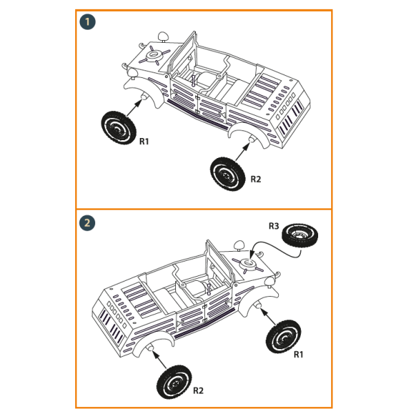 Kubelwagen type 82  Wheel set (Resin) 1/48 ClearProp CPA48124