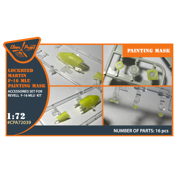 F-16 single seater for REVELL kit painting mask "yellow kabuki paper" 1/72 ClearProp CPA72039
