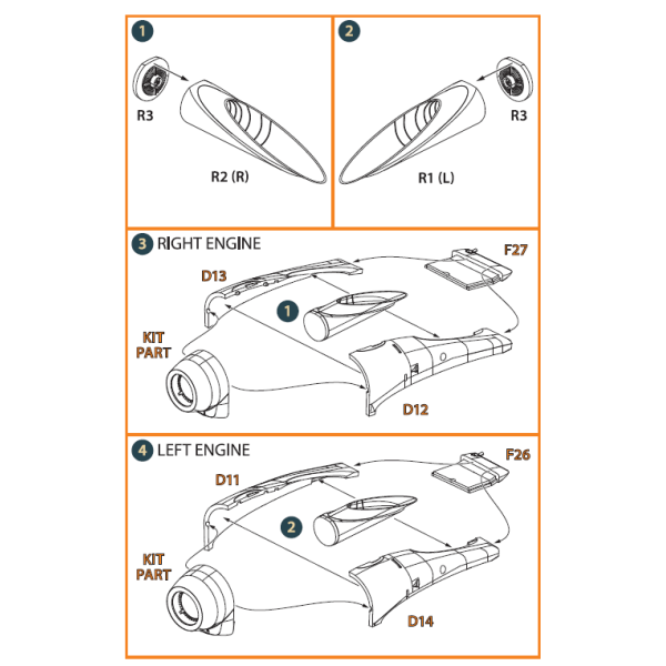 OV-1 A/B/C/D Mohawk exhaust set for CP kit  1/72 ClearProp CPA72046