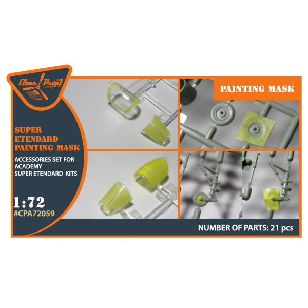 Super Etendard painting mask for Academy kit "yellow kabuki paper" 1/72 ClearProp CPA72059