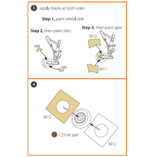 Super Etendard painting mask for Academy kit "yellow kabuki paper" 1/72 ClearProp CPA72059