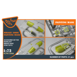 Mirage 2000C  Modelsvit (72073) painting mask on "yellow kabuki paper" 1/72 ClearProp CPA72066