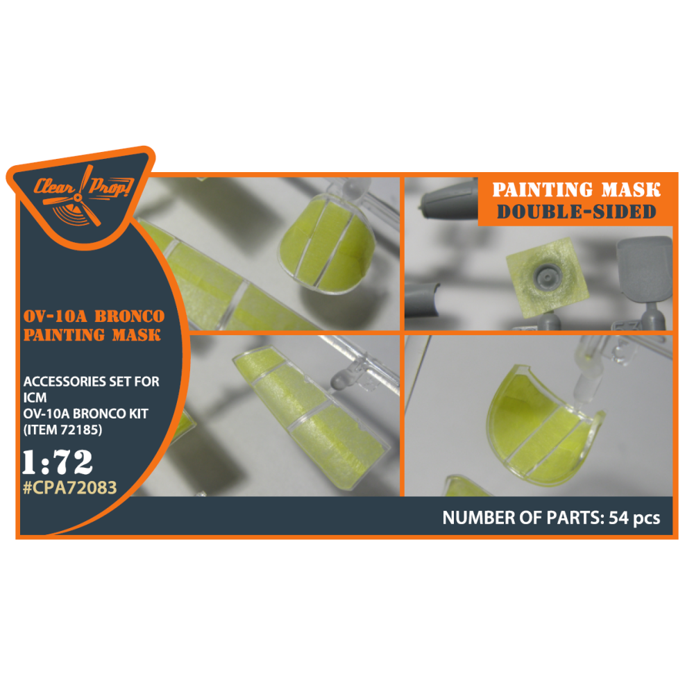 OV-10 A/D Bronko double-sided painting mask on "yellow kabuki paper" for ICM kits 1/72 ClearProp CPA72083