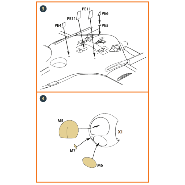TB.2 PE parts and  painting mask on "yellow kabuki paper"x2 set for CP kits 1/72 ClearProp CPA72087