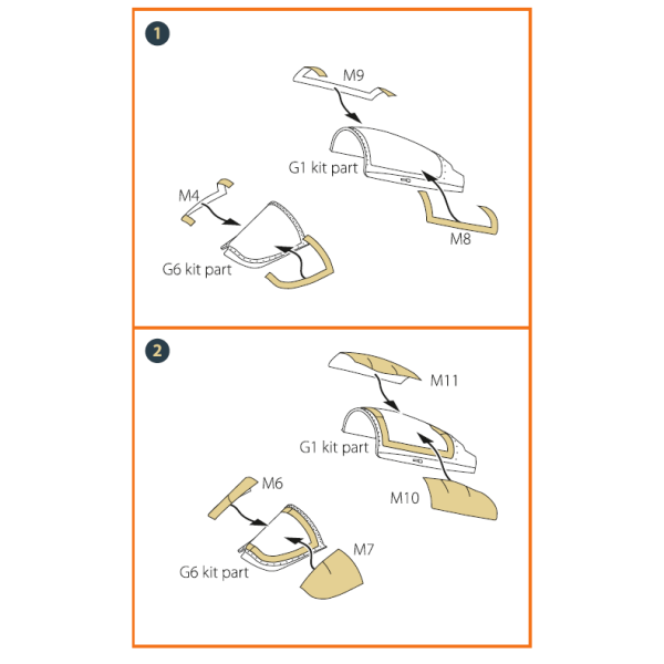 MiG-29 FULCRUM-A 9-12 late type double-sided painting mask on "yellow kabuki paper" for GWH kits 1/72 ClearProp CPA72088
