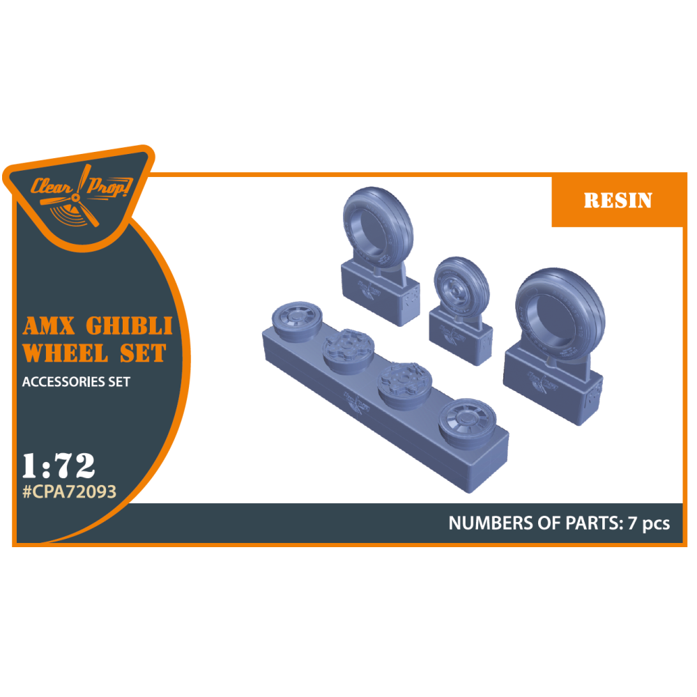 AMX Ghibli Wheel set (Resin) 1/72 ClearProp CPA72093