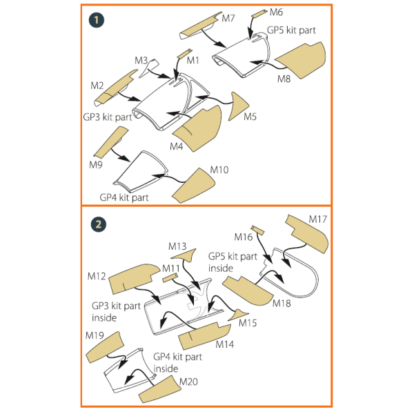 Mirage-2000N double-sided  painting mask on "yellow kabuki paper" for Dream Model   kits  1/72 ClearProp CPA72095