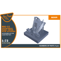 MiG-23  Instrument panel cover with gunsight (Resin) for CP kits 1/72 ClearProp CPA72098