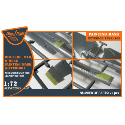 MiG-23ML, MLD, P, MLAE Exterior  painting mask on "yellow kabuki paper" for CP kits  1/72 ClearProp CPA72099