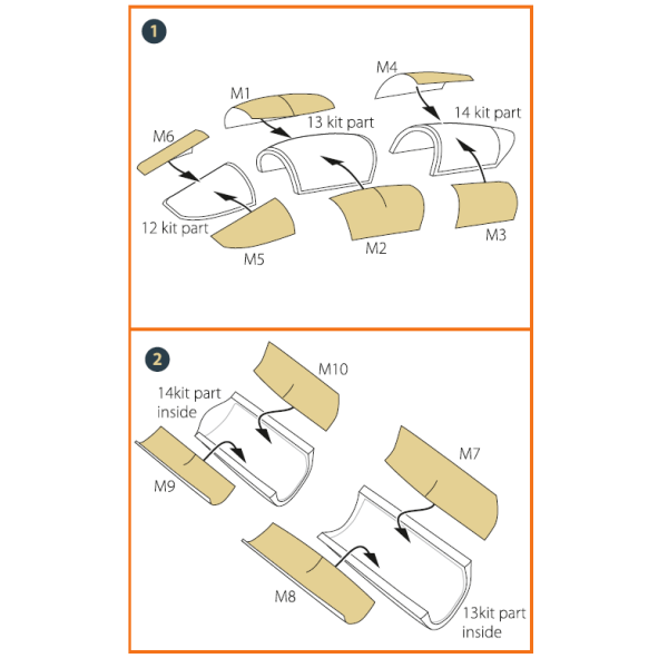 F-5F Tiger II  painting mask on "yellow kabuki paper" for Italeri  kits  1/72 ClearProp CPA72102