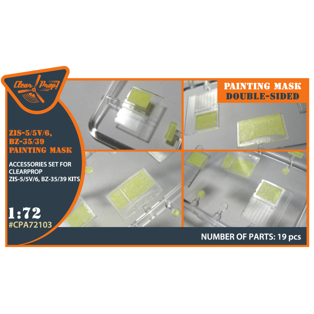 ZiS-5/5V/6/BZ35/39  (ClearProp)  kit painting mask "yellow kabuki paper" 1/72 ClearProp CPA72103