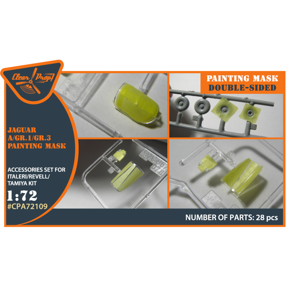 Jaguar A/GR.1/GR.3 (Italeri/Revell/Tamiya)  kit painting mask "yellow kabuki paper" 1/72 ClearProp CPA72109