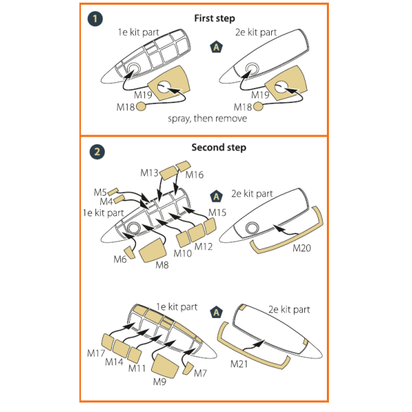 F84E/G Thunderjet (Italeri/Academy)  kit painting mask "yellow kabuki paper" 1/72 ClearProp CPA72110