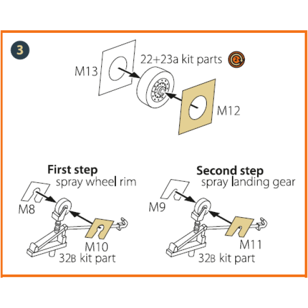 F4U-4B/7 Corsair (Italeri) kit painting mask "yellow kabuki paper" 1/72 ClearProp CPA72111