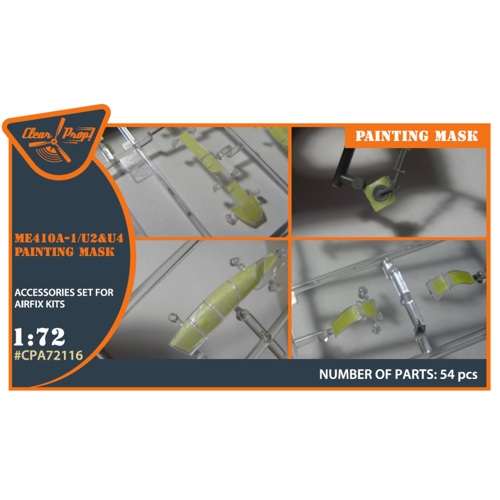 Me-410 B-1/U2/U4/R4 (Airfix)  kit painting mask "yellow kabuki paper" 1/72 ClearProp CPA72116