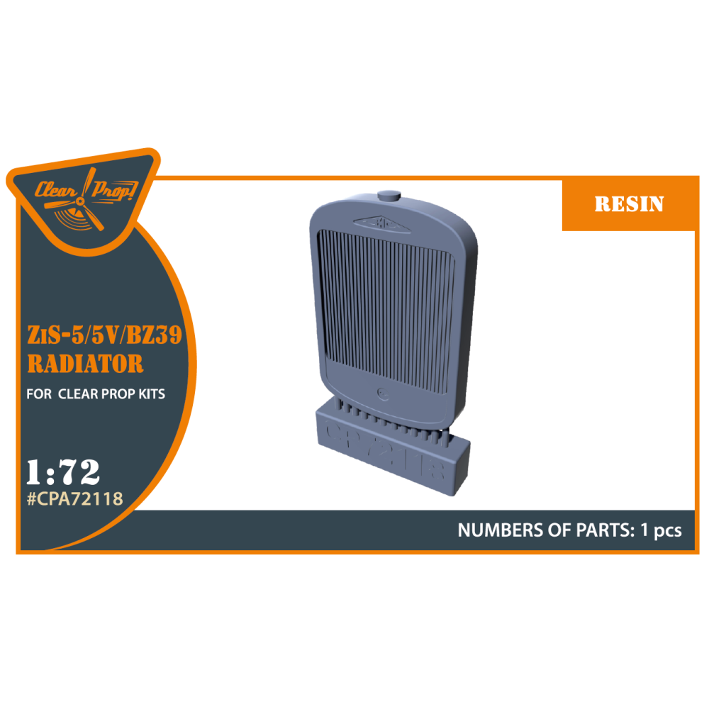 ZiS-5/5V/BZ39 Radiator for CP kits (Resin) 1/72 ClearProp CPA72118
