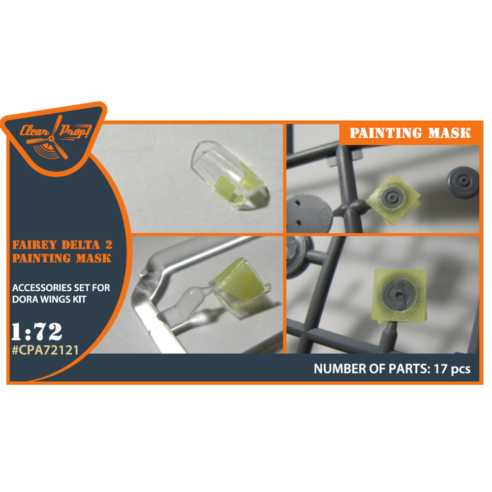 Fairey Delta 2  painting mask on "yellow kabuki paper" for Dora Wings  kits  1/72 ClearProp CPA72121