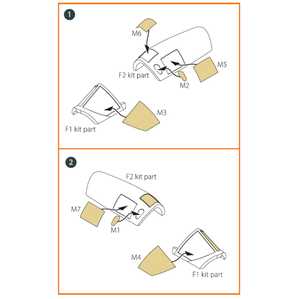 Fairey Delta 2  painting mask on "yellow kabuki paper" for Dora Wings  kits  1/72 ClearProp CPA72121