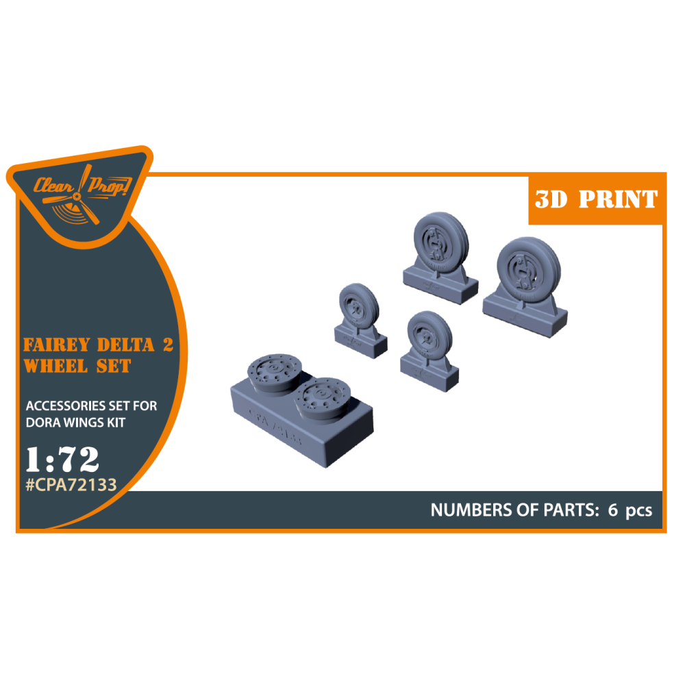 Fairey Delta 2 wheel set for Dora Wings (Resin) 1/72 ClearProp CPA72133