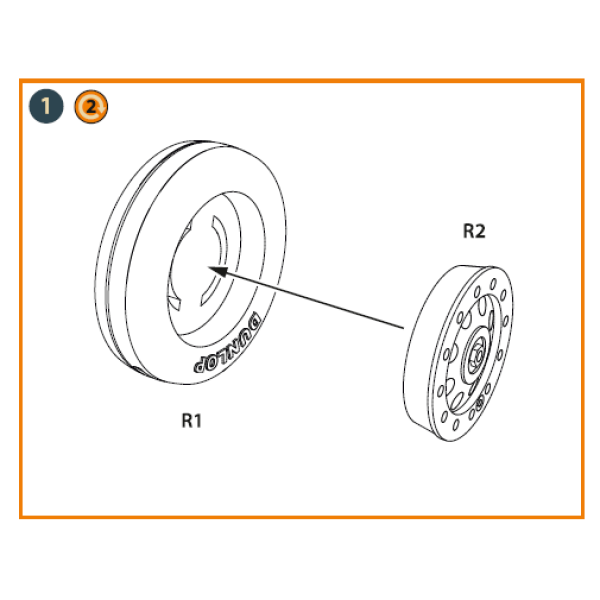 Fairey Delta 2 wheel set for Dora Wings (Resin) 1/72 ClearProp CPA72133