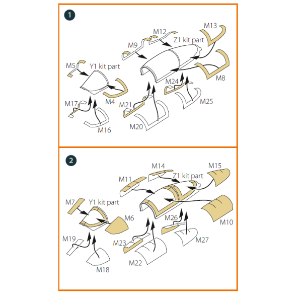 F-15D painting mask on "yellow kabuki paper" for Finemolds kits 1/72 ClearProp CPA72136