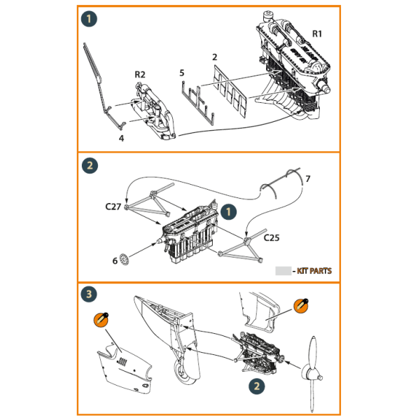 DH.88 Comet engine set 3D print 1/72 ClearProp CPA72141