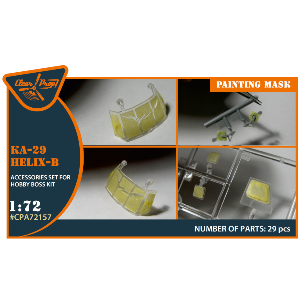 Painting mask Ka-29 Helix-B Hobby Boss 1/72 ClearProp CPA72157
