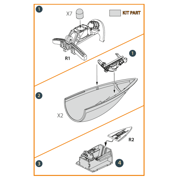F-86A Closed canopy frame detailing set for CP kits 1/72 ClearProp CPA72167