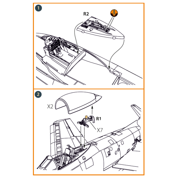 F-86A open canopy frame detailing set for CP kits 1/72 ClearProp CPA72170