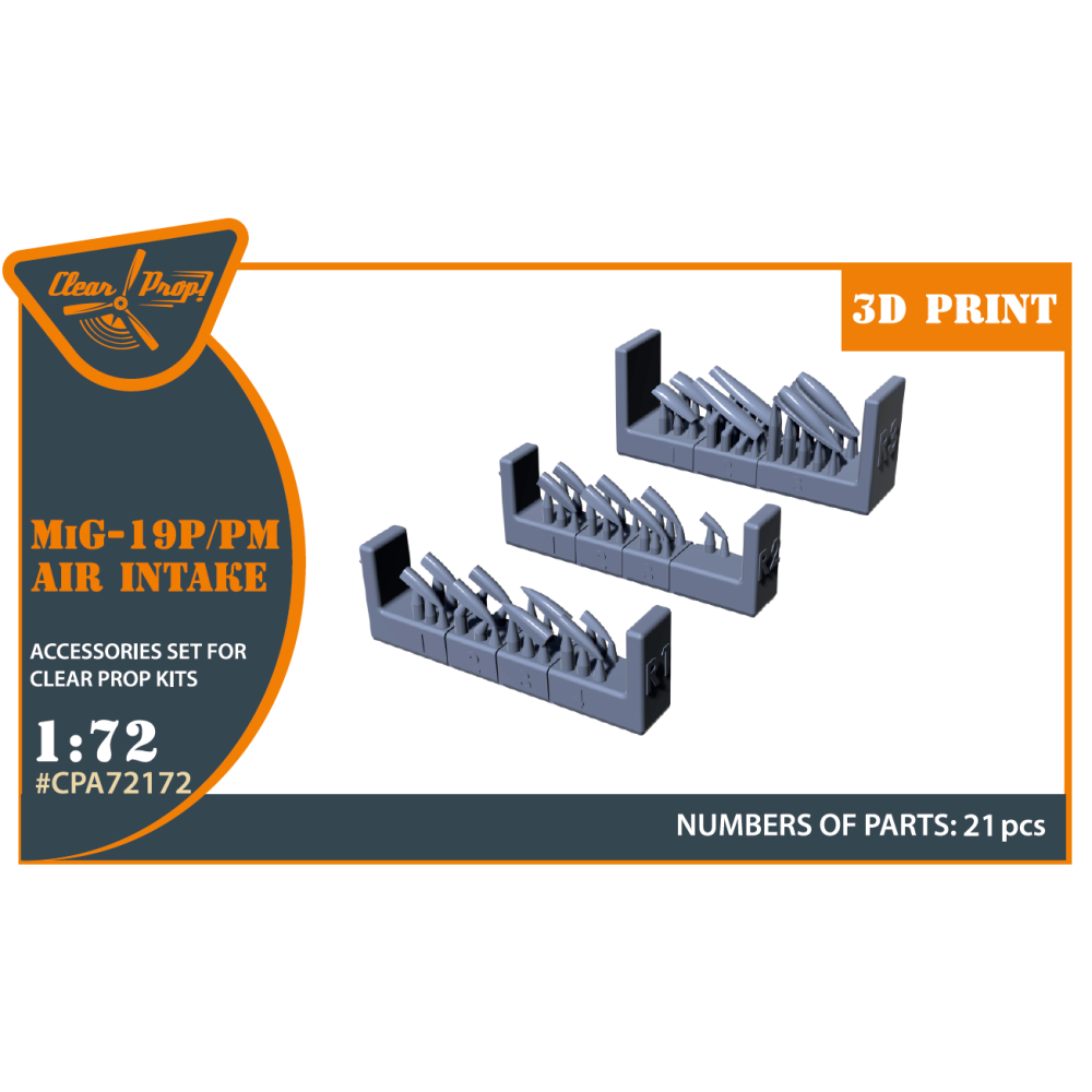 МіГ-19П/ПМ повітрозабірники для комплекту CP (3D друк) 1/72 ClearProp CPA72172