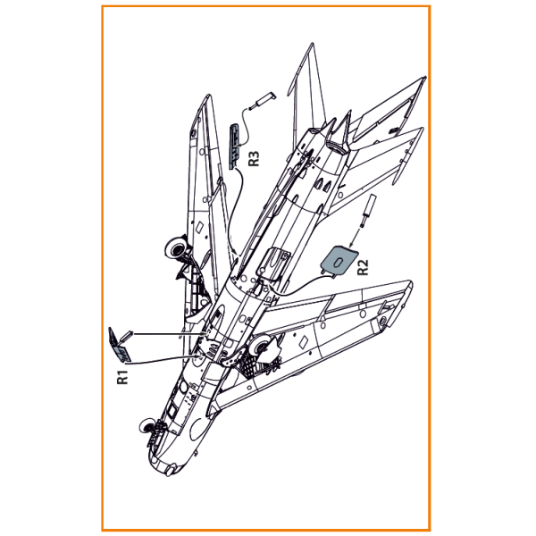 МіГ-19 air brakes для ClearProp. (3D друк) 1/72 ClearProp CPA72187
