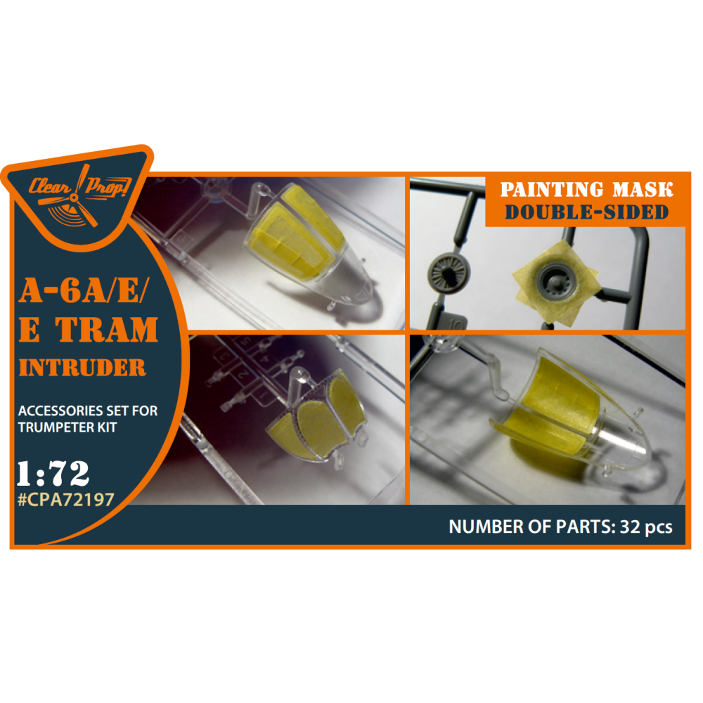 A-6A/E/E Tram Intruder double-sided painting mask on "yellow kabuki paper" for Trumpeter kit 1/72 ClearProp CPA72197