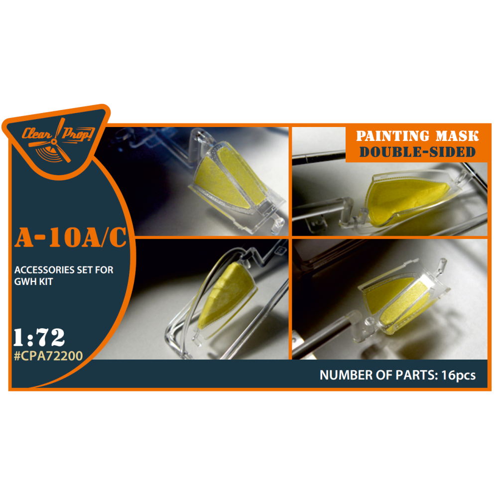 A-10 A/C double-sided painting mask on "yellow kabuki paper" for GWH kit  1/72 ClearProp CPA72200