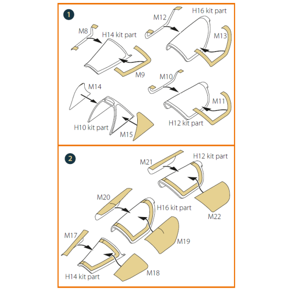 Mirage 2000B/N double-sided painting mask on "yellow kabuki paper" for Modelsvit kit  1/72 ClearProp CPA72201