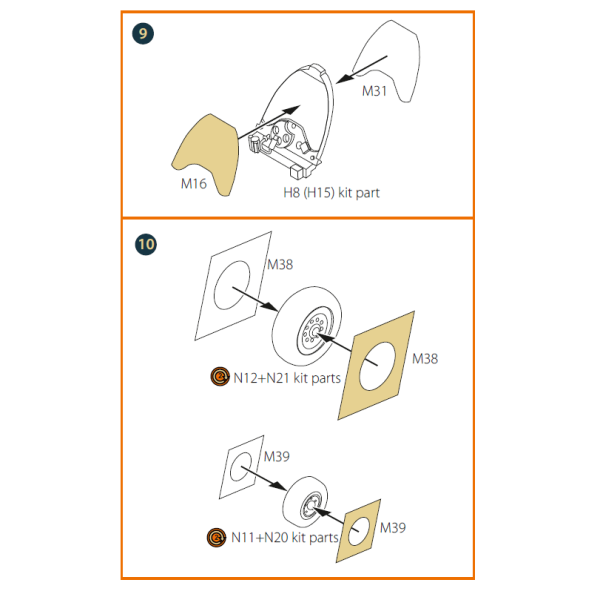 Mirage 2000B/N double-sided painting mask on "yellow kabuki paper" for Modelsvit kit  1/72 ClearProp CPA72201