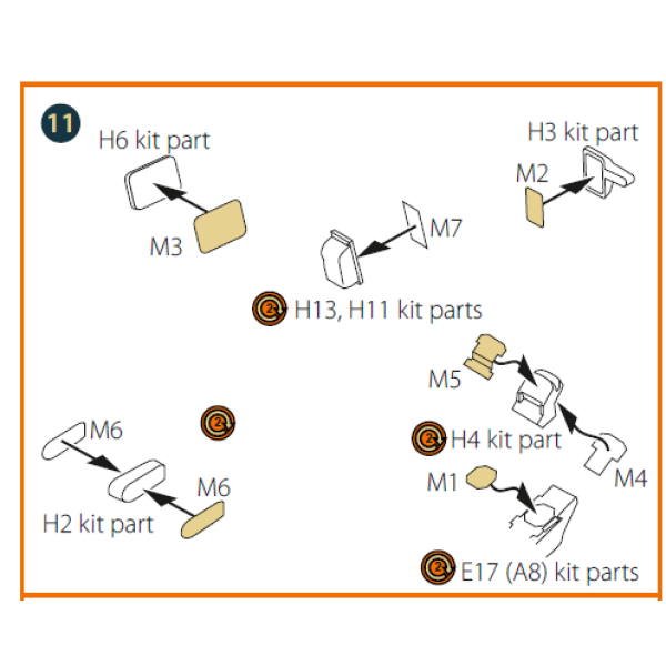 Mirage 2000B/N double-sided painting mask on "yellow kabuki paper" for Modelsvit kit  1/72 ClearProp CPA72201