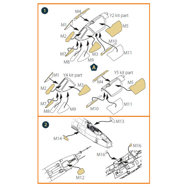 Su-17M3/4 double-sided painting mask on "yellow kabuki paper" for Modelsvit kit  1/72 ClearProp CPA72202